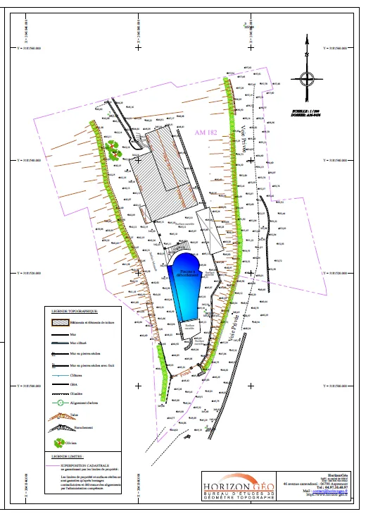 Réalisation d'un plan topographique à Aspremont, Nice, HorizonGéo